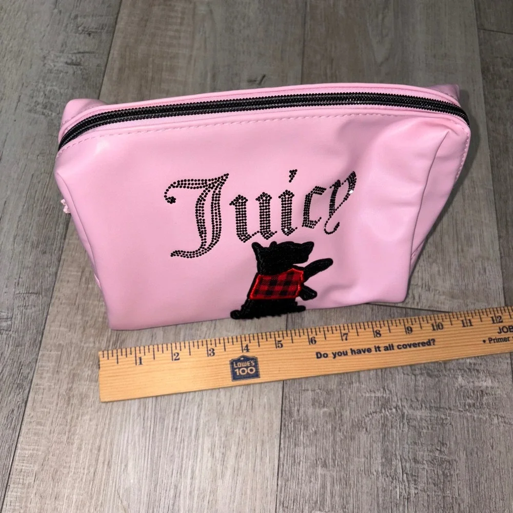 Juicy couture pink black‎ dog cosmetics bag make up purse new no tag
